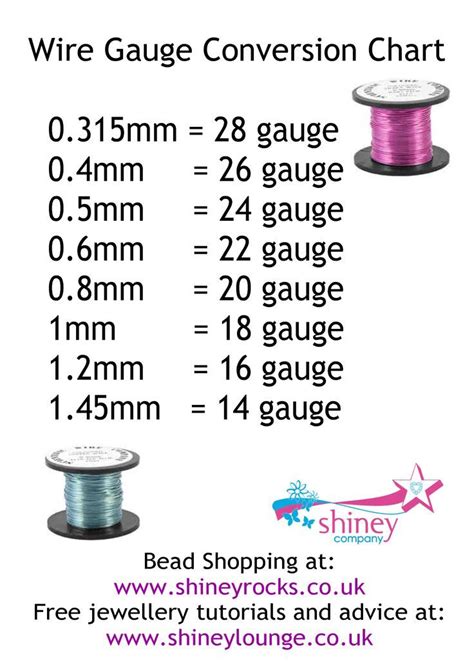 wire gauge chart jewelry making|craft wire gauge size guide.